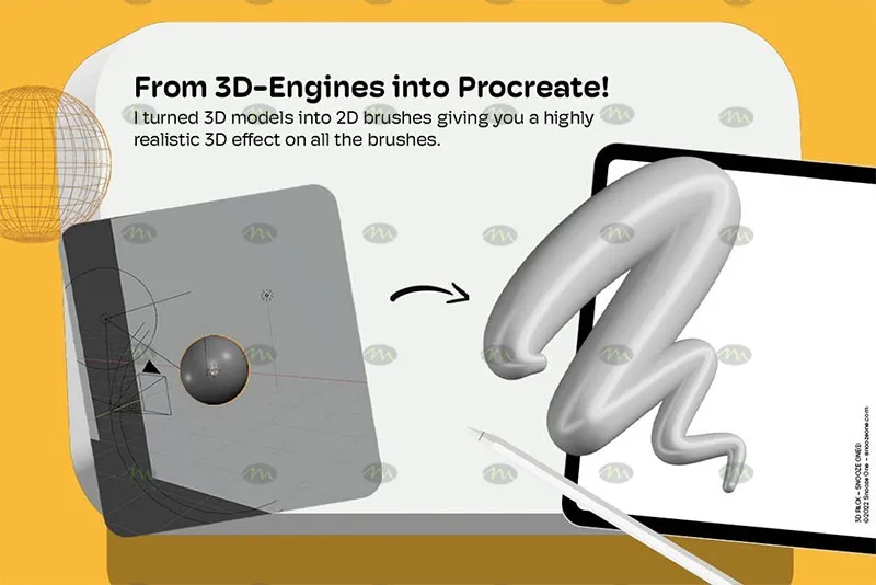 38个抖音3D立体字｜Procreate笔刷详情图 6