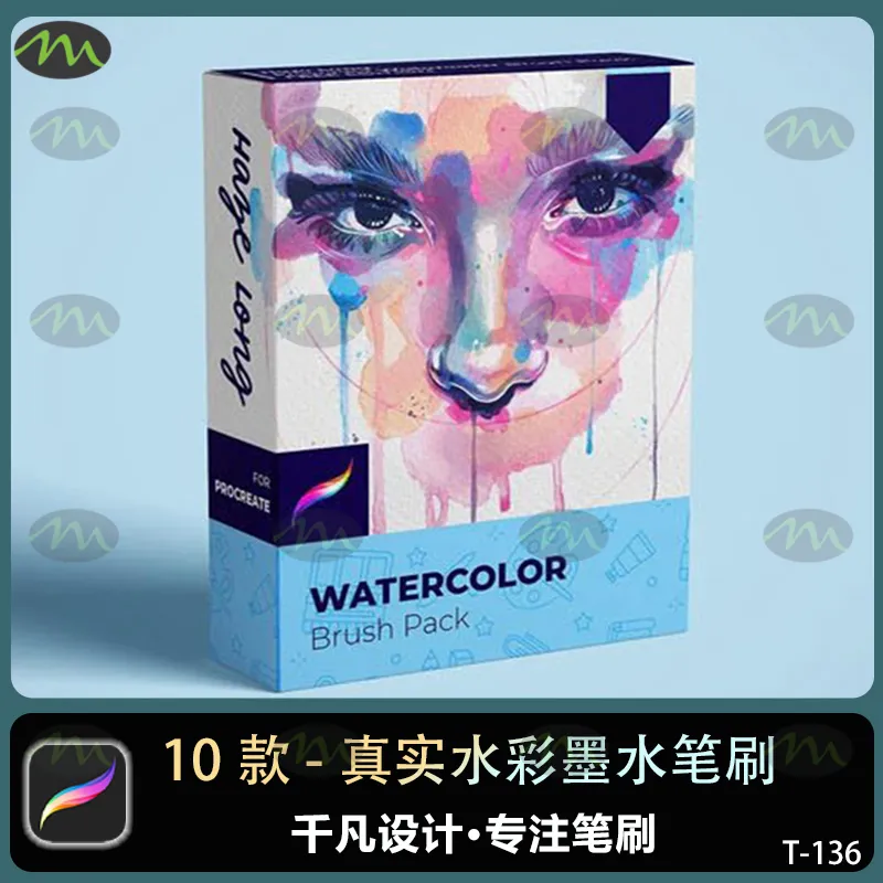 10个真实水彩墨水画笔｜Procreate笔刷