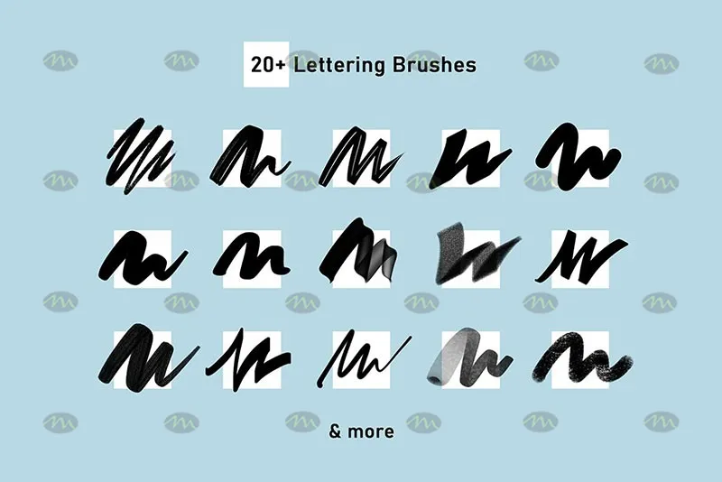 20个艺术字辅助网格|Procreate笔刷详情图 7