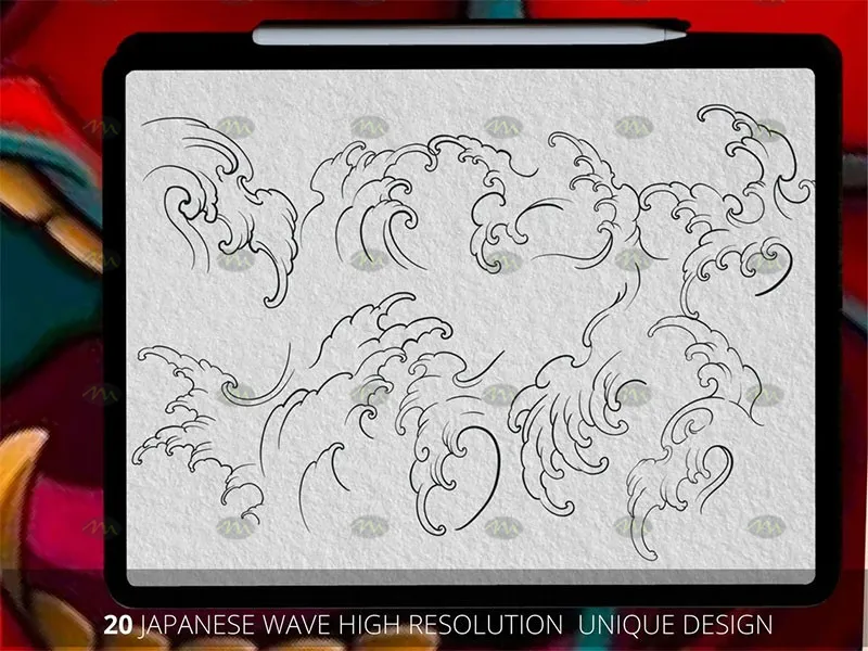 100个传统日式刺青图案｜Procreate笔刷详情图 16