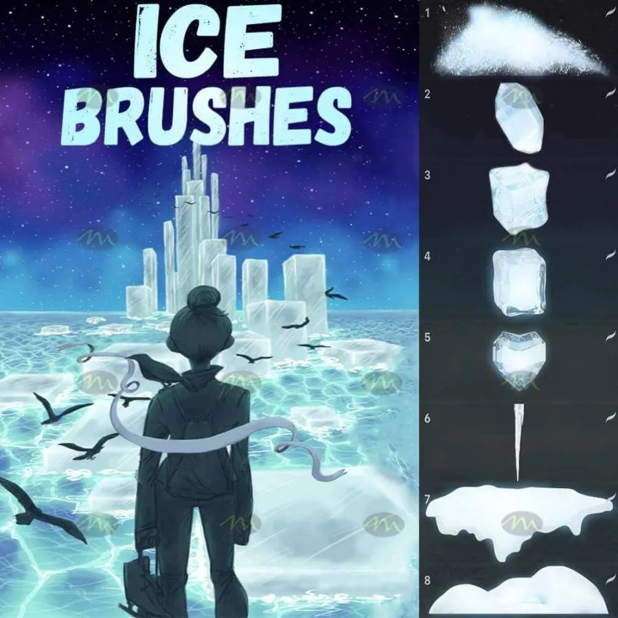 15个冰雪｜Procreate笔刷详情图 8