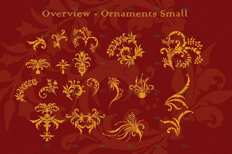 100个欧式复古花纹｜Procreate笔刷详情图 9