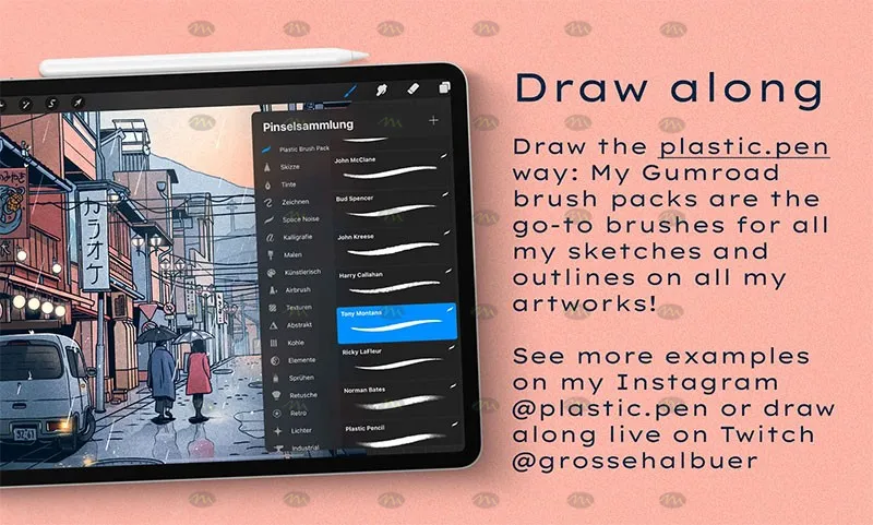10个混合画笔｜Procreate笔刷详情图 9