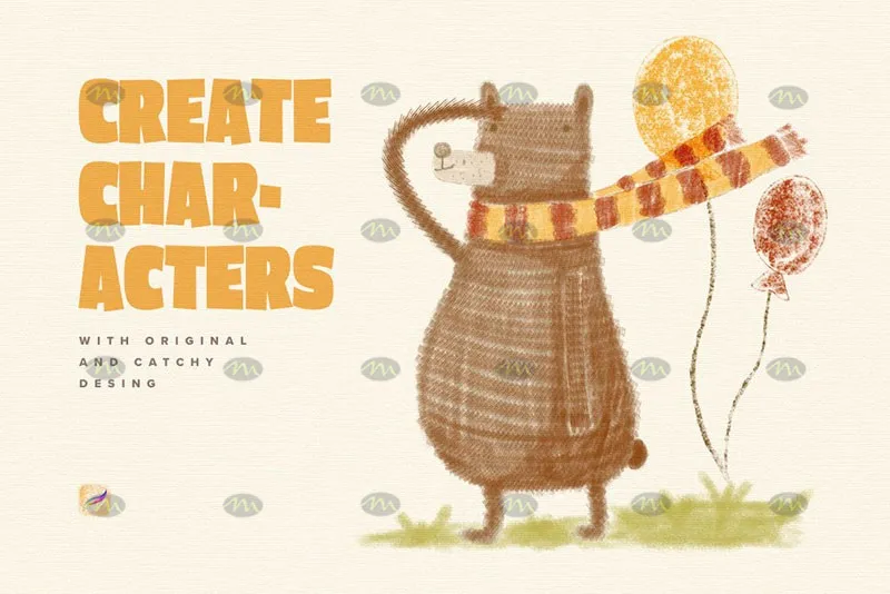 24个儿童涂鸦铅笔｜Procreate笔刷详情图 11