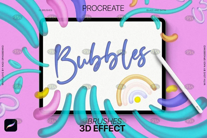 15个3D效果｜Procreate笔刷详情图 25