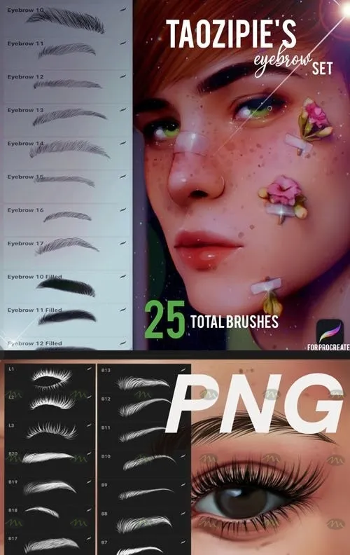 26个眉毛画笔｜Procreate笔刷详情图 8