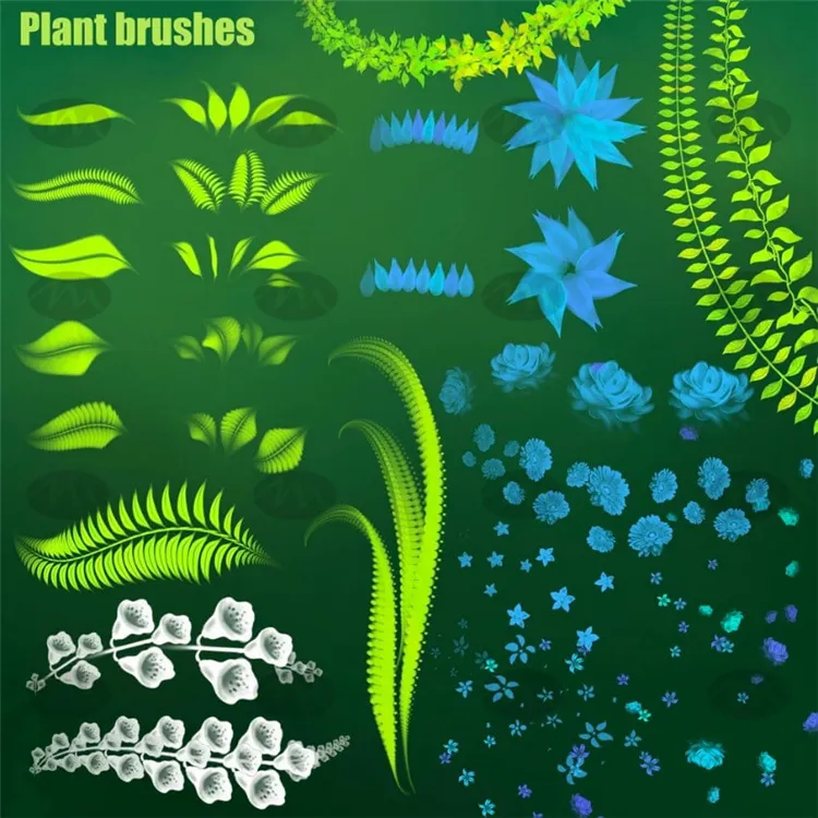 75套植物叶子手绘卡通绘本｜Procreate笔刷详情图 6