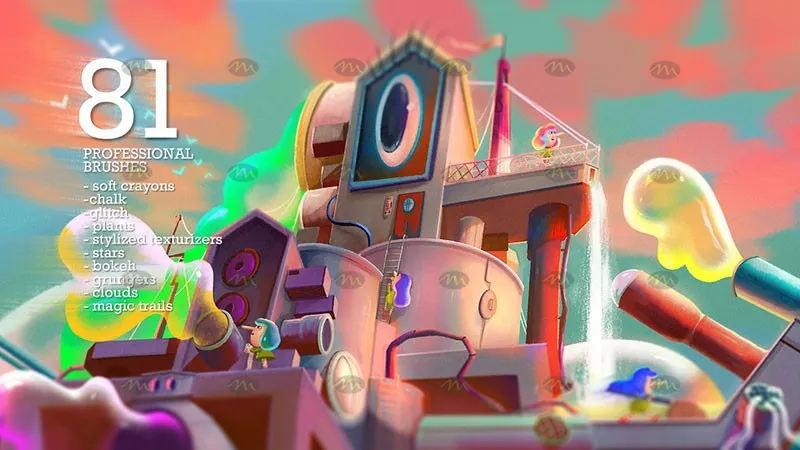 81个蜡笔画纹理｜Procreate笔刷详情图 13