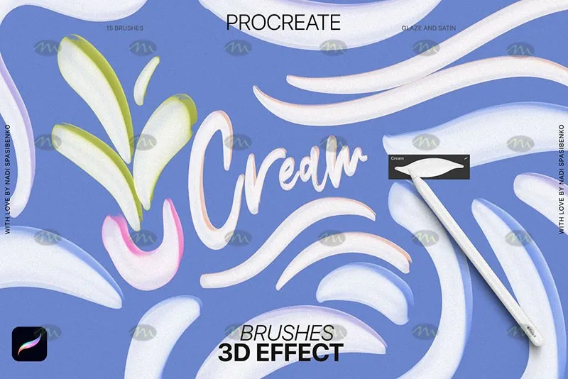 15个3D效果｜Procreate笔刷详情图 22