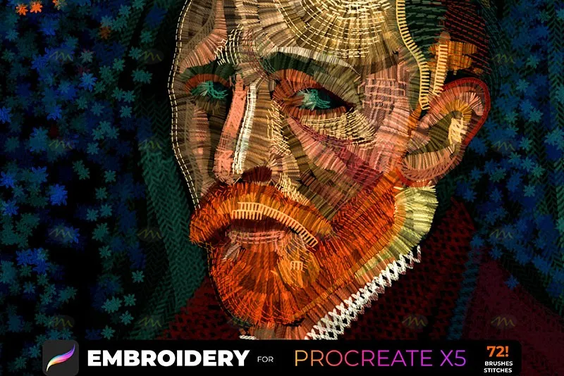 72个仿刺绣｜Procreate笔刷详情图 8