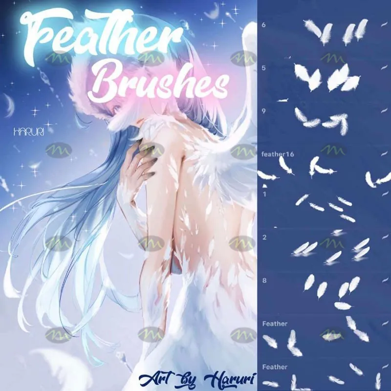 7个动漫风羽毛｜Procreate笔刷详情图 8