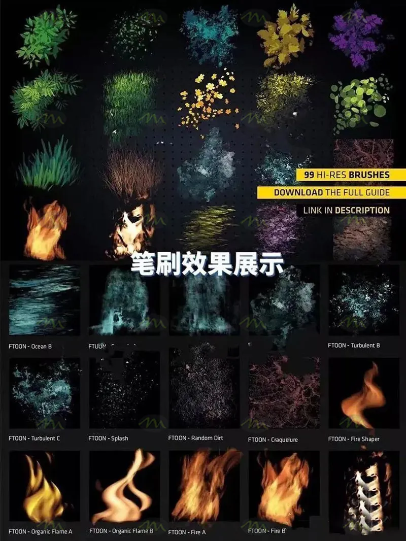100个花草植物｜Procreate笔刷详情图 7