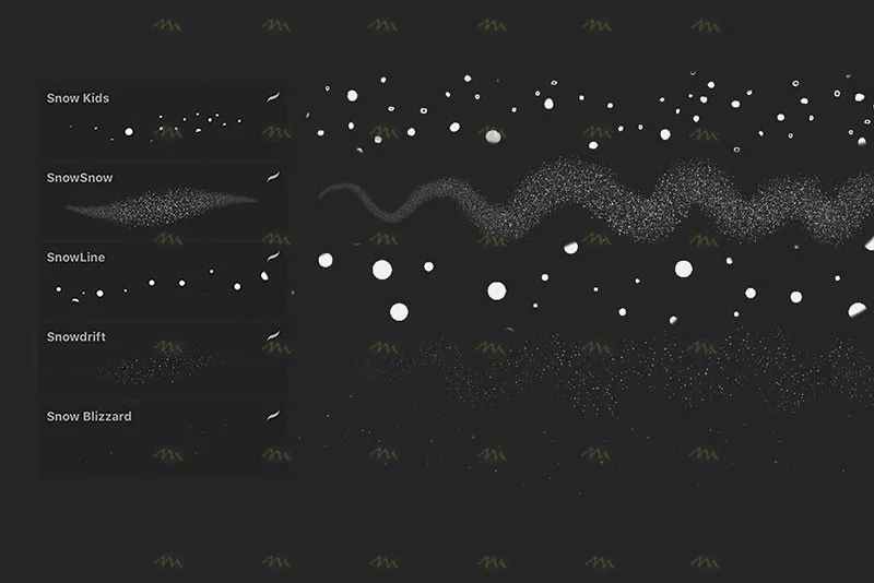 16个雪花｜Procreate笔刷详情图 7
